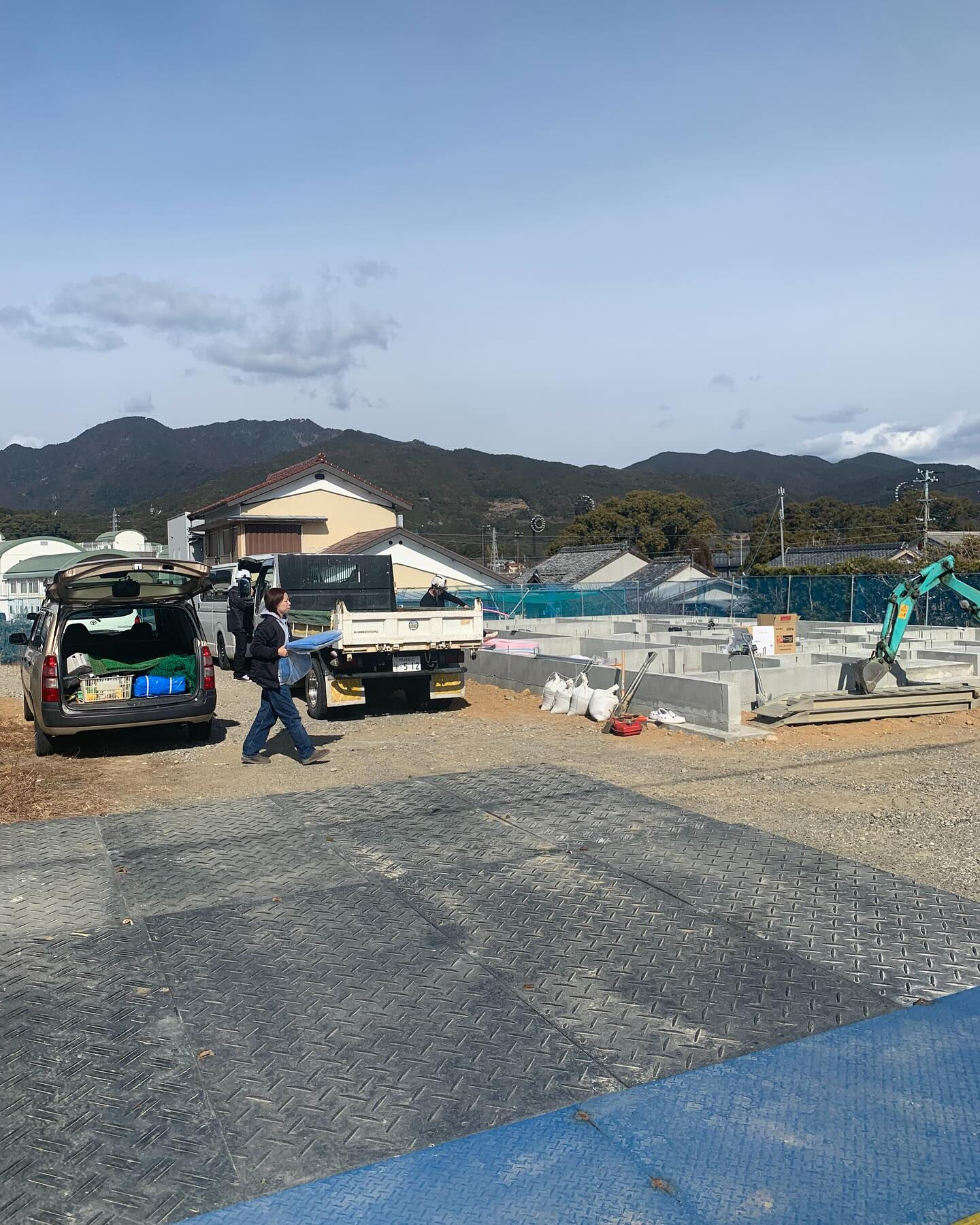 熊野市内で基礎検査を兼ねて恒例の敷地養生