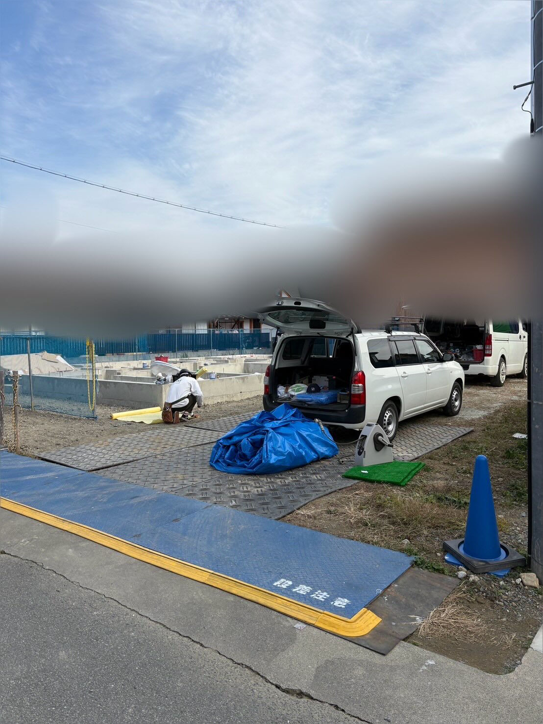 基礎検査、土地の養生を行いました